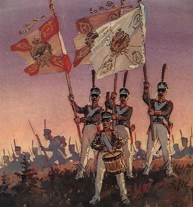 26 августа 1812 г. Иллюстрация к стихотворению М. Ю. Лермонтова «Бородино». Художник В. Шевченко. 1970-е гг.